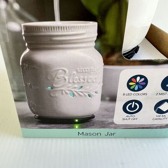 AIROME' ESSENTIAL OIL ULTRASONIC DIFFUSER w/LED - Mason Jar - Picture 4 of 8